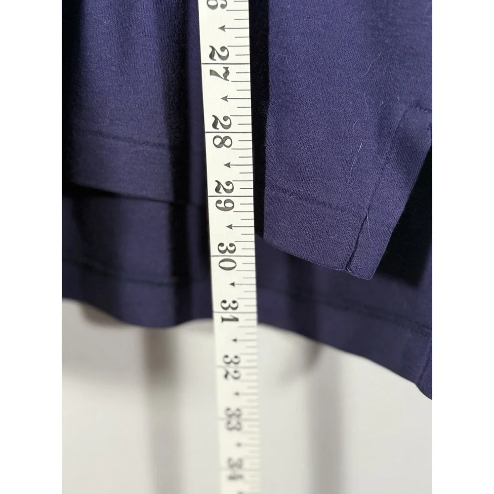 POLO Ralph Lauren Golf‎ Shirt Navy Blue w/ White Placket Flag Print on Arm Men L